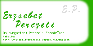 erzsebet perczeli business card